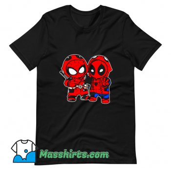 Cheap Baby Deadpool And Baby Spider Man T Shirt Design