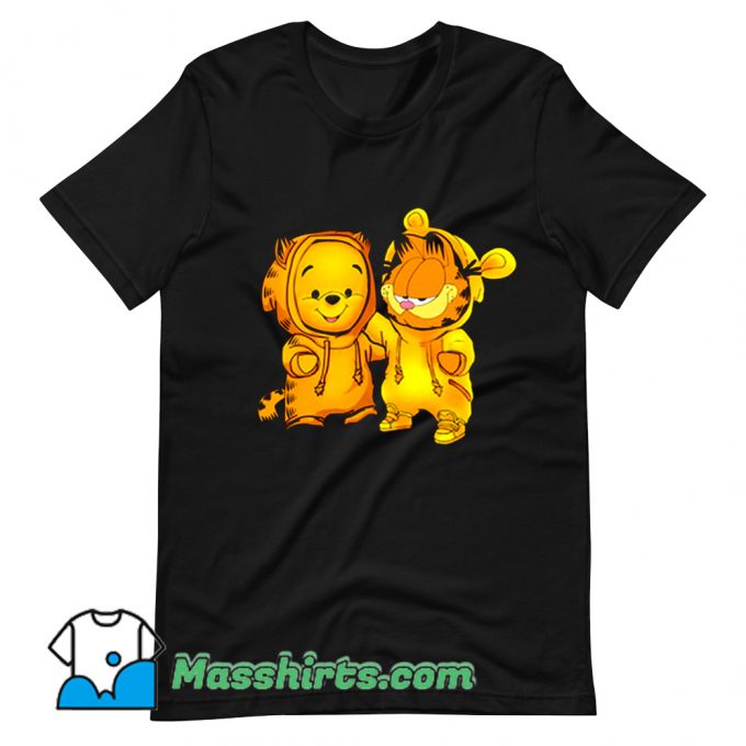 Baby Pooh Bear And Baby Garfield Cute T Shirt Design