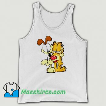Classic Garfield Odie Hugging Garfield Tank Top