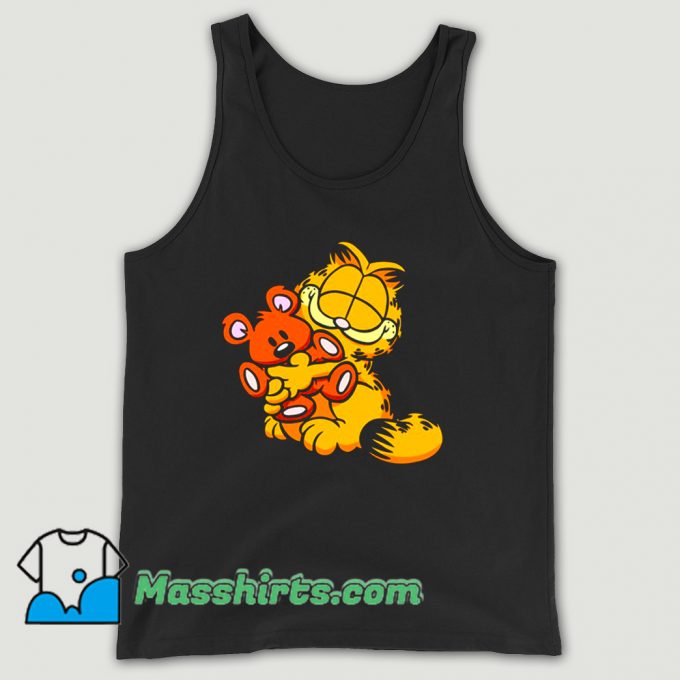 Garfield Hug Teady Bear Funny Tank Top