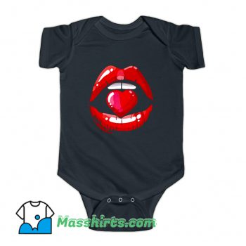 Red Mouth Lip Kiss Girl Baby Onesie