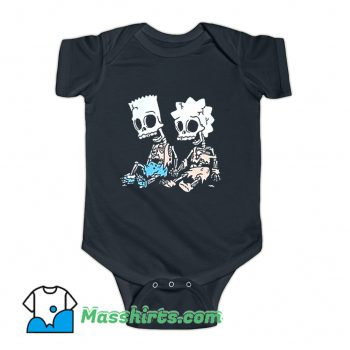 Cheap The Simpsons Bart and Lisa Skeletons Baby Onesie