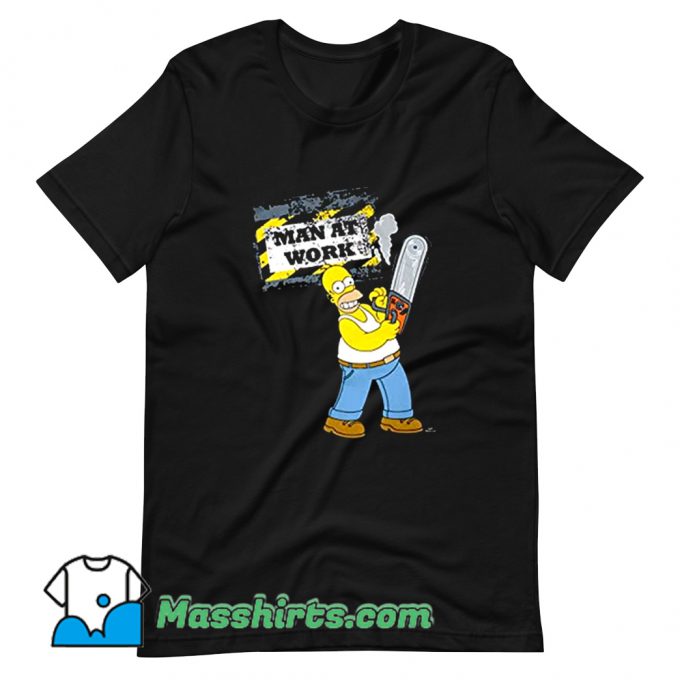 Simpsons Homer Man Work Vintage T Shirt Design