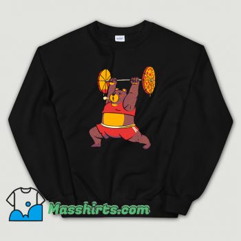 Squat Bear Gym I Love to Eat Pizza Sweatshirt