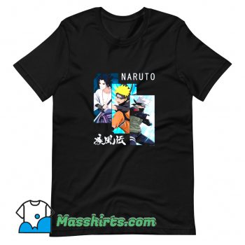 Best Naruto 3 Panels and Kanji T Shirt Design
