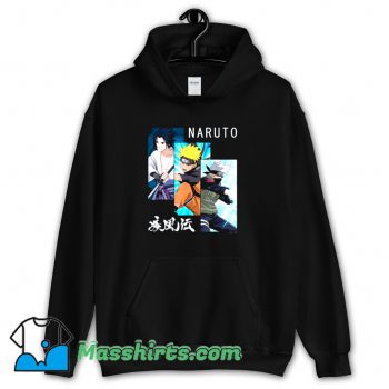 Cheap Naruto 3 Panels and Kanji Hoodie Streetwear