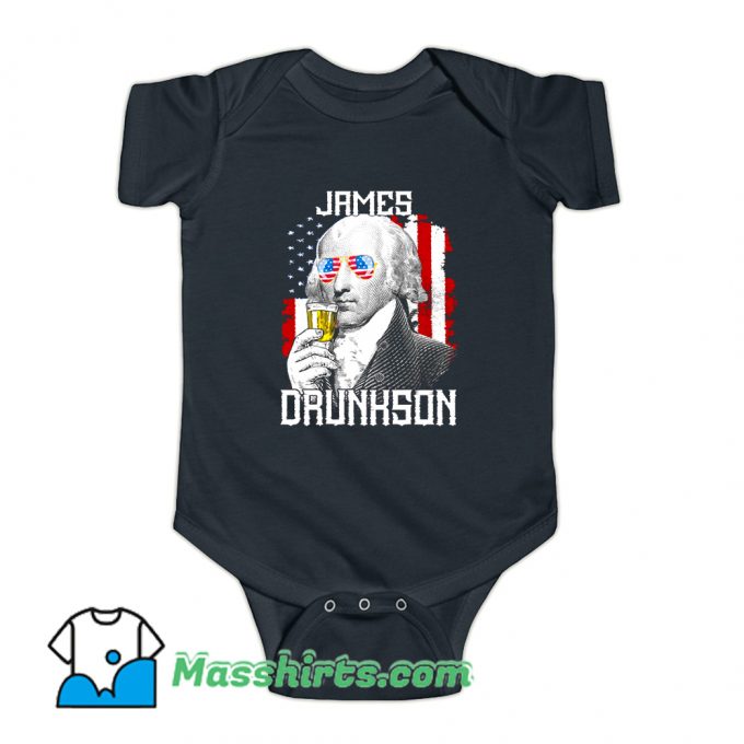 James Madison Drunkson Us Flag Baby Onesie