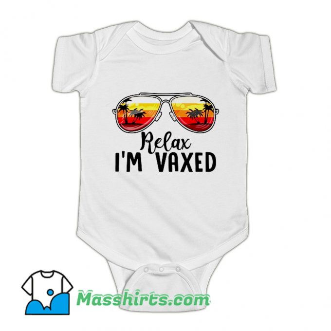 Relax I Am Vaxed Sunglasses Baby Onesie