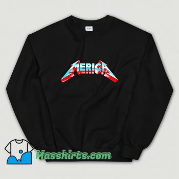 Classic Metal Merica Rocks July 4Th Sweatshirt