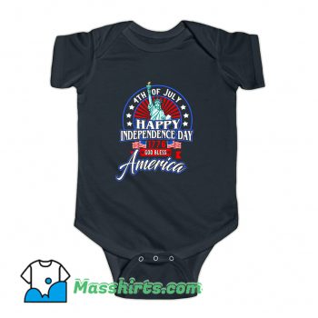 Happy Independence Day God Bless America Baby Onesie