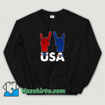 New Rock And Roll Patriotic American Flag Sweatshirt
