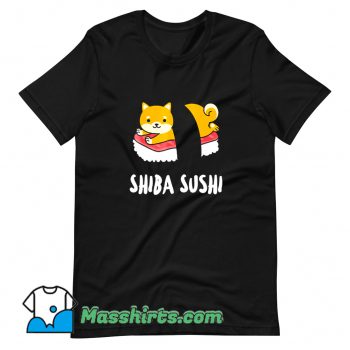 Vintage Cartoon Shiba Sushi T Shirt Design