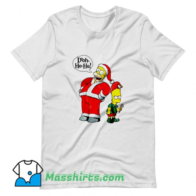 Bart and Homer Simpson Merry Christmas T Shirt Design