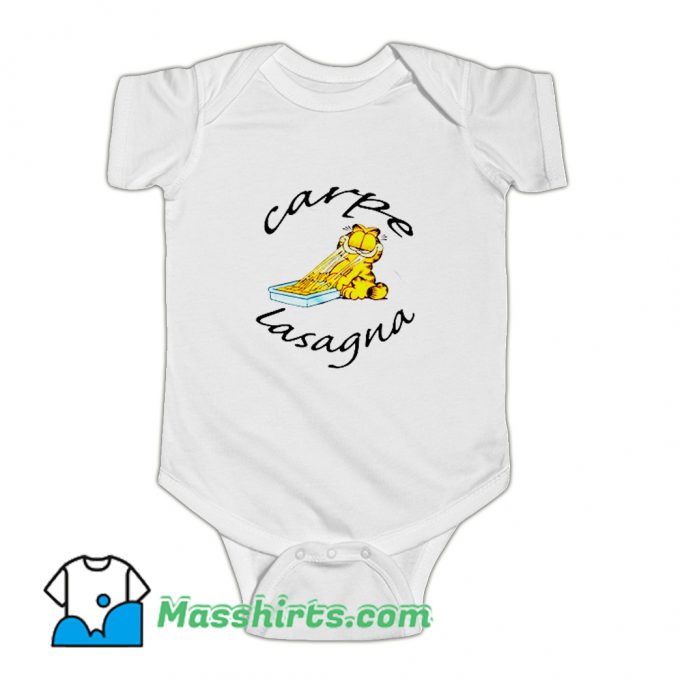Classic Garfield Carpe Lasagna Baby Onesie