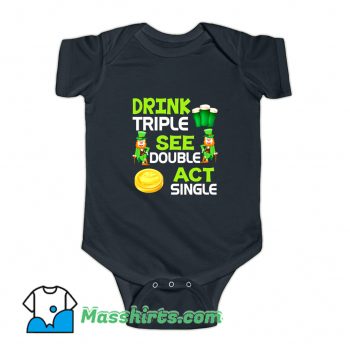 Drink Triple See Double Act Single Baby Onesie