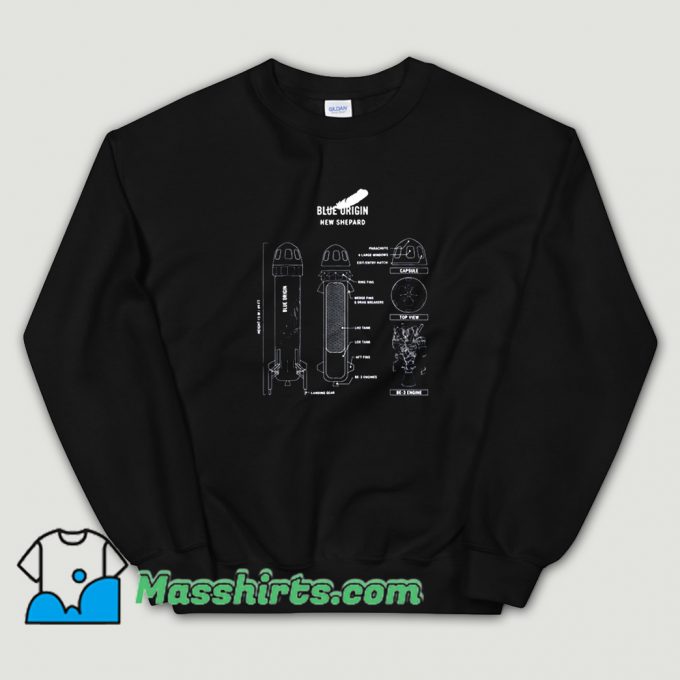 Shepard Rocket Blueprint Sweatshirt On Sale