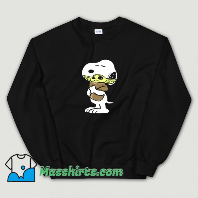 Snoopy Hugging Baby Yoda Star Wars Sweatshirt