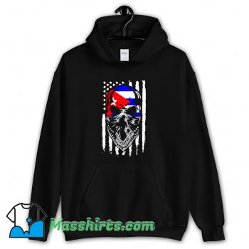 Vintage Skull Patria Y Vida Cuba Usa Flag Hoodie Streetwear
