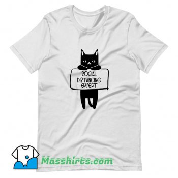 Vintage Social Distancing Expert Cat Lovers T Shirt Design