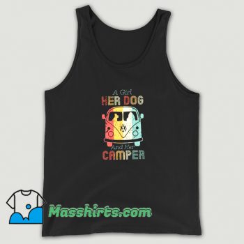 A Girl Her Dog and Her Camper Tank Top