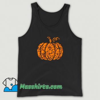 Awesome Floral Pumpkin Halloween Tank Top