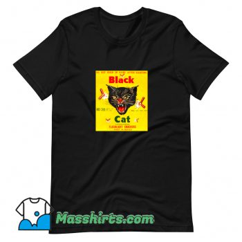 Black Cat Flashlight Crackers T Shirt Design