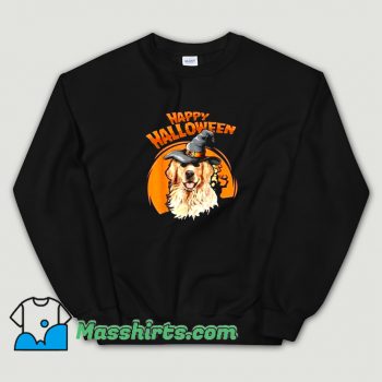 Cheap Happy Halloween Witch Dog Lovers Sweatshirt