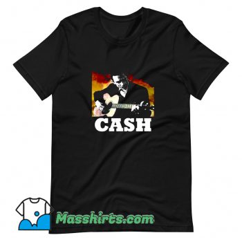 Classic Johnny Cash Playing Guitar T Shirt Design