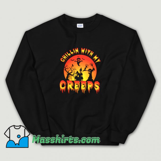 Cute Halloween Chillin With My Creeps Sweatshirt