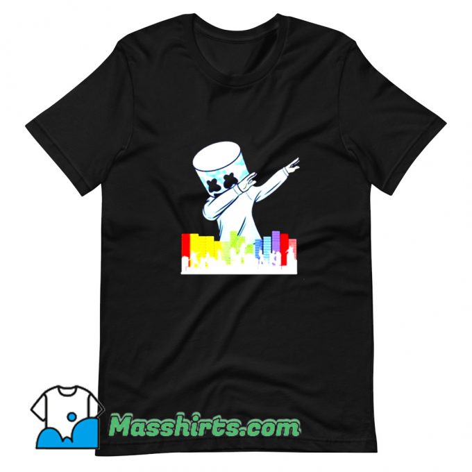Cute Marshmallow Dancing DJ T Shirt Design