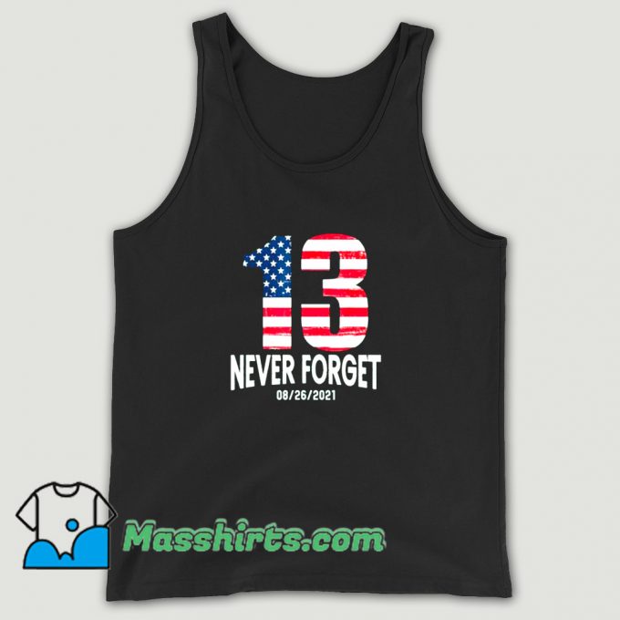 Cute Never Forget 13 American Flag Tank Top