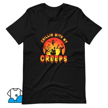 Halloween Chillin With My Creeps T Shirt Design On Sale