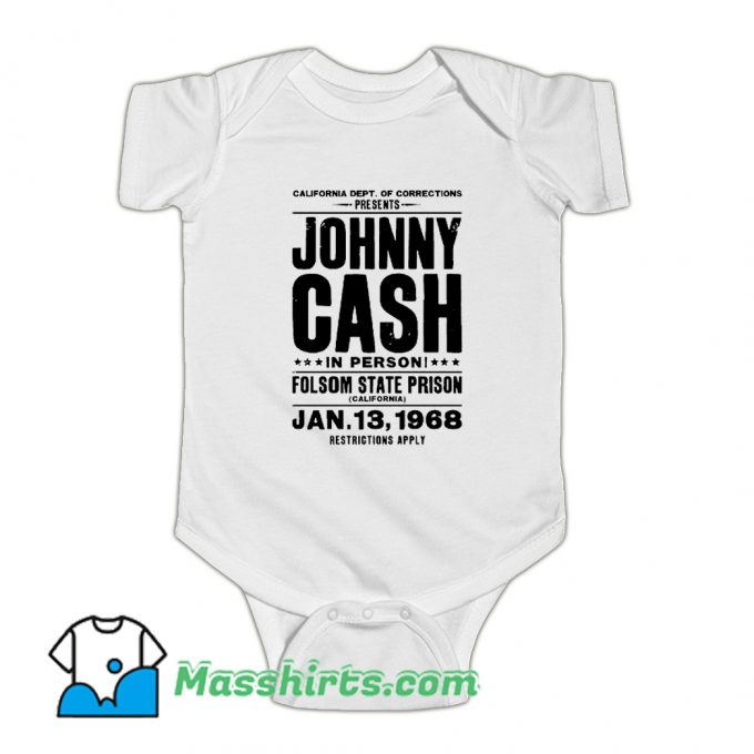 Johnny Cash In Person Folsom State Prison Baby Onesie