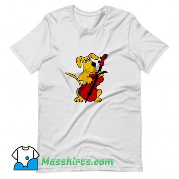 Smileteestank Brown Dog Playing Cello T Shirt Design