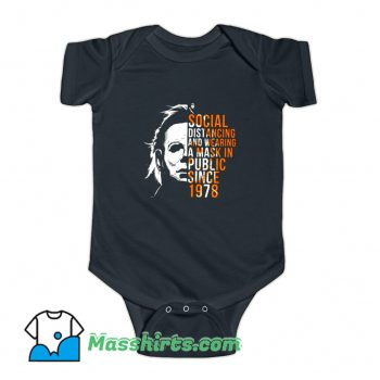Social Distancing And Wearing A Mask Baby Onesie