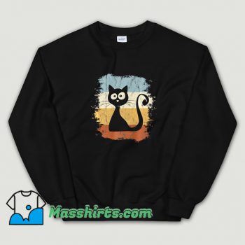 Vintage Cartoon Cat Silhouette Sweatshirt