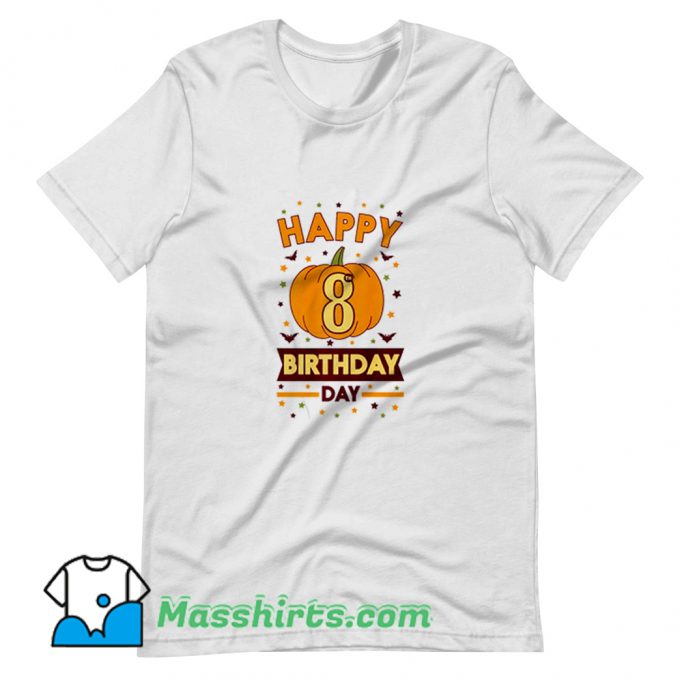 Cheap Happy 8Th Birthday Pumpkin Halloween T Shirt Design