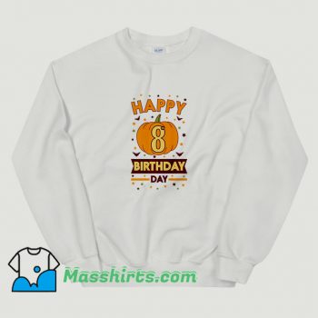 Classic Happy 8Th Birthday Pumpkin Halloween Sweatshirt