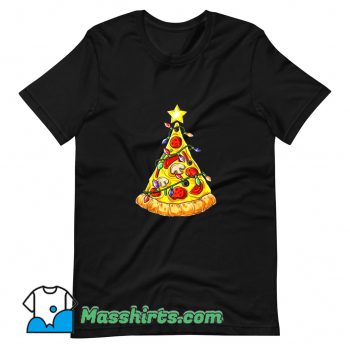 Classic Pizza Christmas Tree Lights T Shirt Design