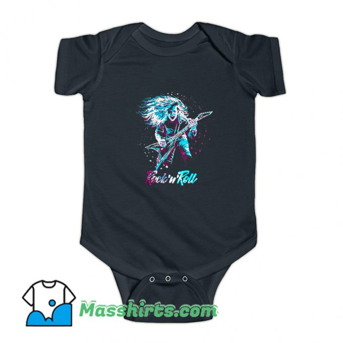Colorful Rock And Roll Music Baby Onesie