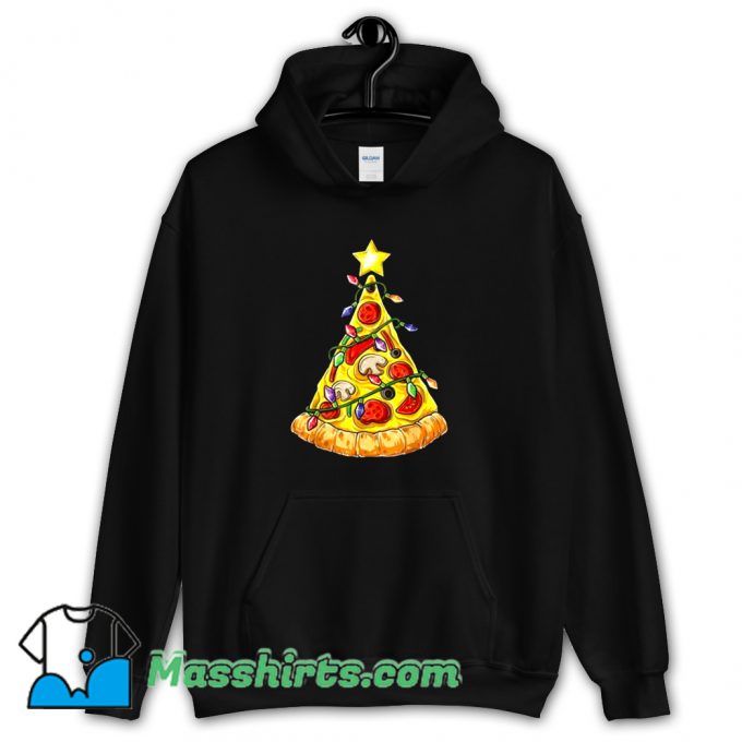 Cool Pizza Christmas Tree Lights Hoodie Streetwear