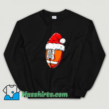 Funny Christmas Football Ball Santa Hat Sweatshirt