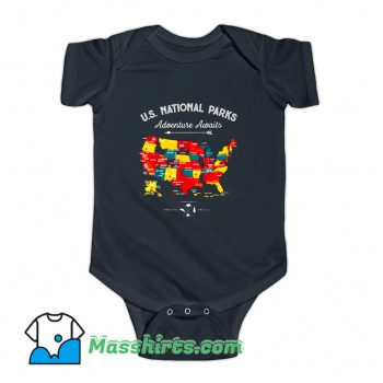 National Parks Map Camping Haiking Baby Onesie