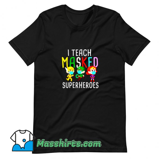 Cute Masked Superheroes Teacher T Shirt Design