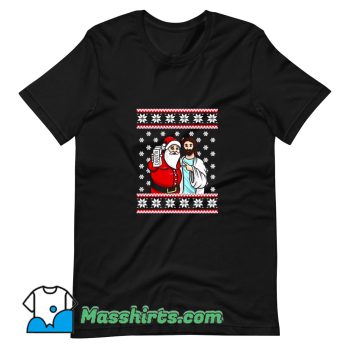 Best Christmas Drinking Party Santa Jesus T Shirt Design