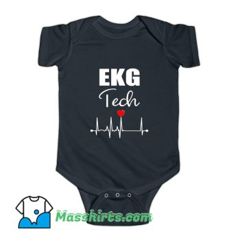 Ekg Tech Heartbeat Heart Baby Onesie