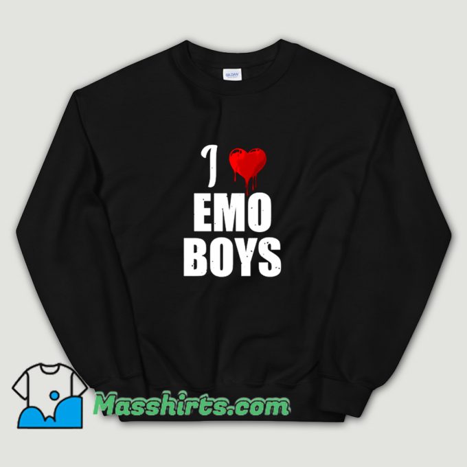 New I Love Emo Boys Heart Sweatshirt