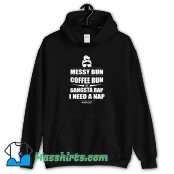 Vintage Messy Bun Coffee Run Hoodie Streetwear