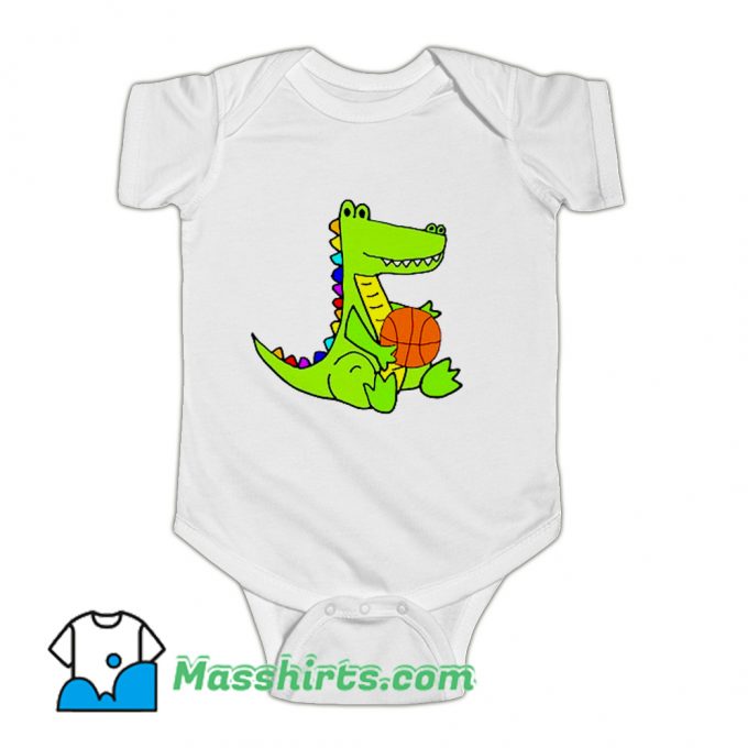 Alligator Playing Basketball Baby Onesie