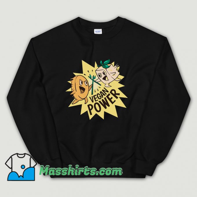 Cool Vegan Power Animal Lover Sweatshirt